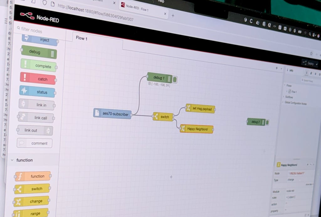 Node-RED integration with bridge/core